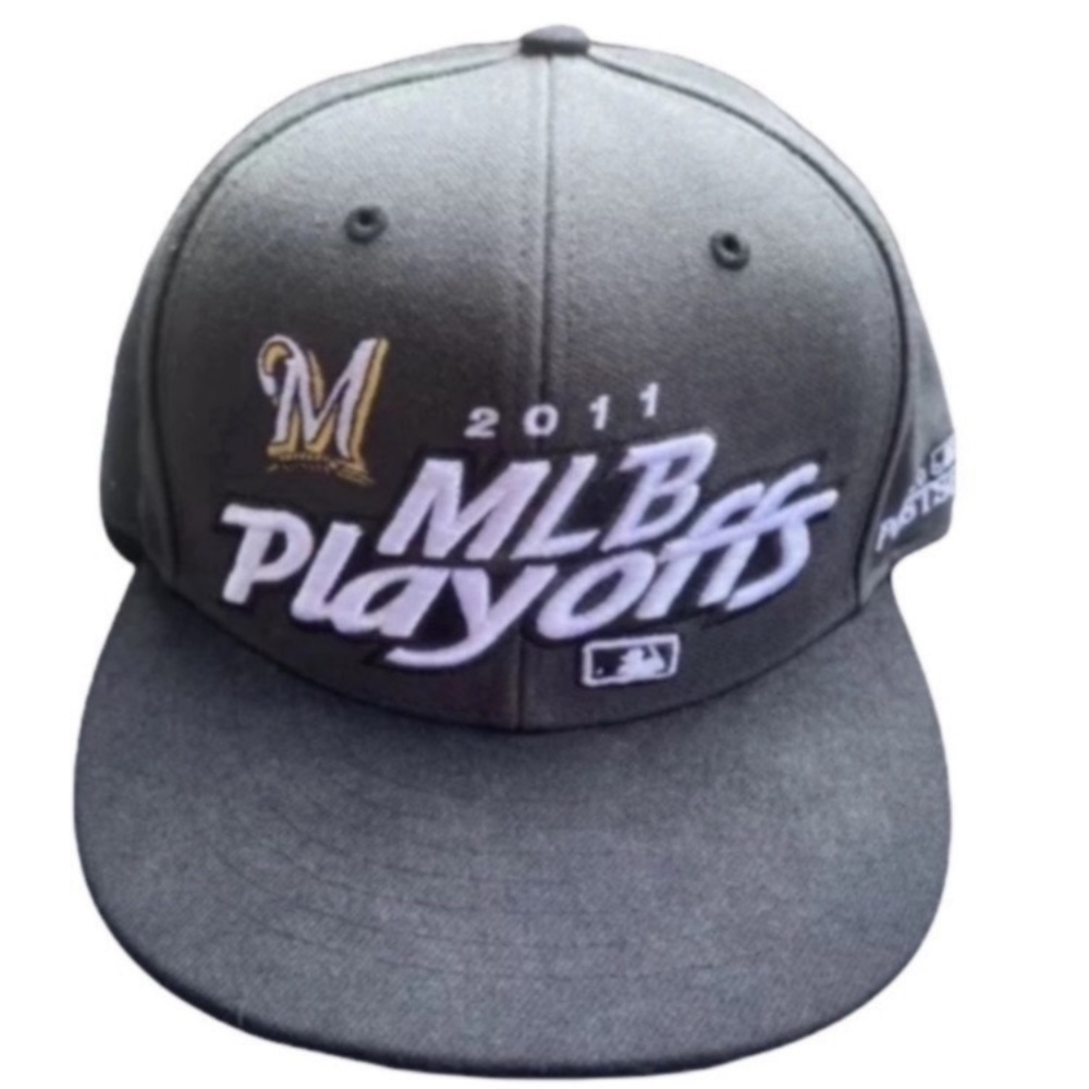 47 Brand Milwaukee Brewers MLB World Series Charcoal 2011 Playoffs Snapback Hat